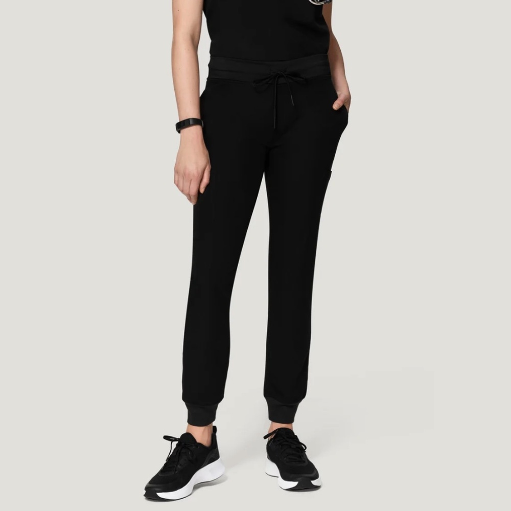 Mandala 9 Pocket Scrub Joggers Black, XS